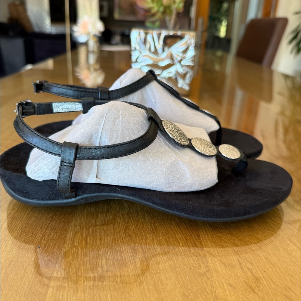 Vionic Black Sandals With Silver Embellishments - image 2
